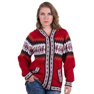 Alpaca Cardigan for Women Made in Peru Hoodie Jumper